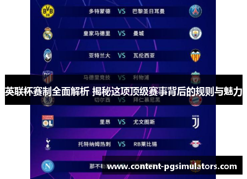 英联杯赛制全面解析 揭秘这项顶级赛事背后的规则与魅力